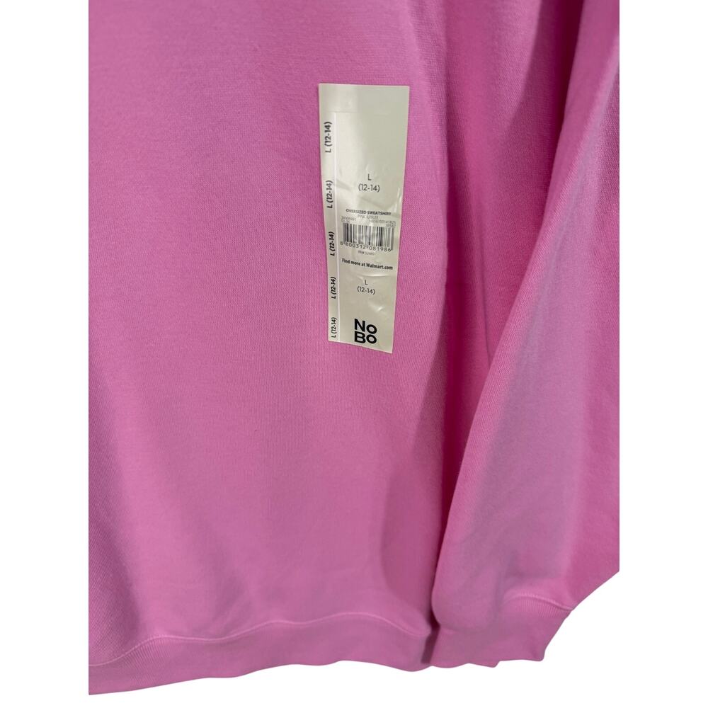 No Boundaries Oversized Sweatshirt Pink Jubilee Women’s L 12-14 NWT - Picture 3 of 6